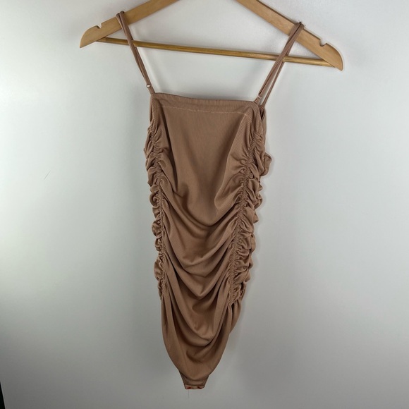 FREE PEOPLE On Your Side Ribbed Ruched Body Suit - Picture 6 of 6